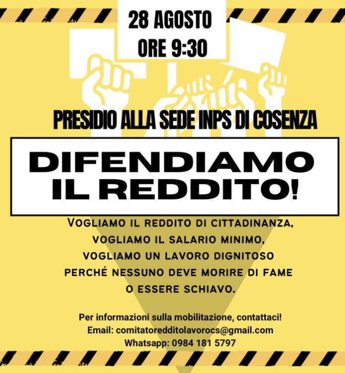 Cosenza Difendiamo Il Reddito Presidio Alla Sede Inps Iacchite Blog